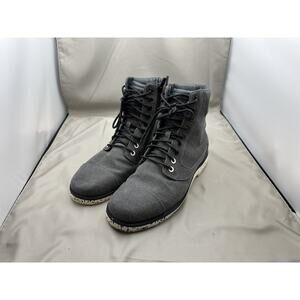 TEVA Men’s Modern Gray Canvas and Leather Lace Up Zip Boots 1010245 Size 8.5